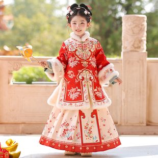 汉服女童冬装2026新款加厚冬季儿童拜年服女孩国风格格服新年唐装