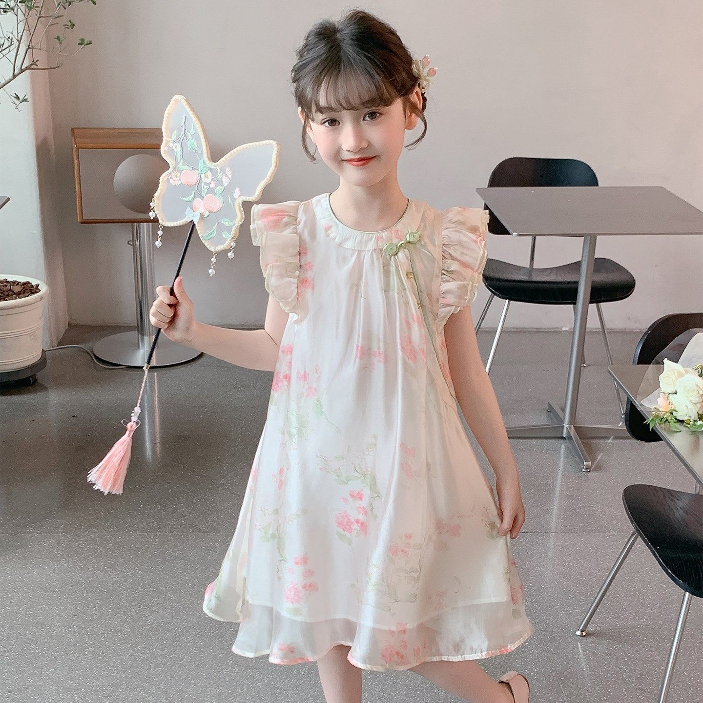 女童连衣裙夏季2026新款儿童国风旗袍改良中式公主裙夏装女孩裙子