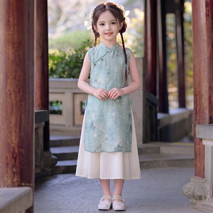 女童旗袍裙2026新款儿童夏季薄款国风连衣裙汉服小女孩新中式裙子