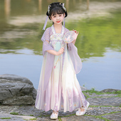 裙夏季 汉服女童夏款 裙子古风儿童古装 唐装 国风连衣裙超仙2026新款