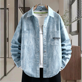 高级感衬衫 初高中学生夹克青少年上衣服 爆款 式 牛仔外套男2026新款