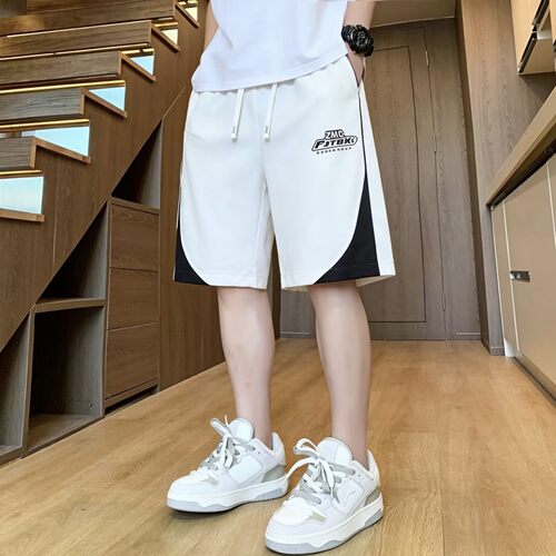 休闲运动短裤男士夏季外穿薄款冰丝沙滩裤青少年五分裤子男生中裤
