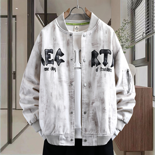 青少年棒球服男春秋季2026新款美式潮牌牛仔衣外套初高中学生夹克