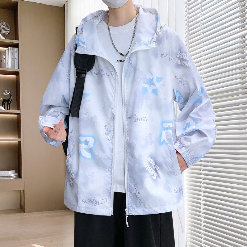 初高中学生冰丝防晒衣服男孩外套夏季轻薄款透气速干皮肤衣夹克衫