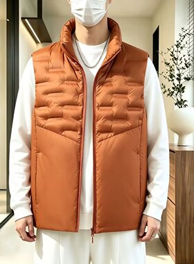 外穿羽绒棉马甲男款秋冬季潮流立领坎肩背心外套男生加厚无袖棉衣
