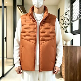 外穿羽绒棉马甲男款秋冬季潮流立领坎肩背心外套男生加厚无袖棉衣
