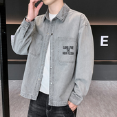 衬衫 复古潮牌休闲长袖 男帅气青少年大学生夹克 牛仔外套春秋季 男士