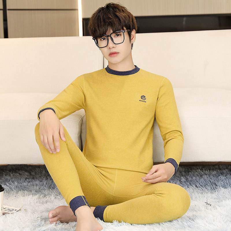 冬季防寒保暖内衣男套装初高中学生德绒秋衣秋裤青少年大童打底衫