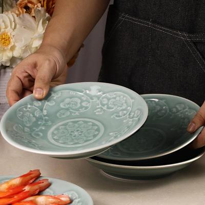 浮雕陶瓷椭圆盘可爱圆盘