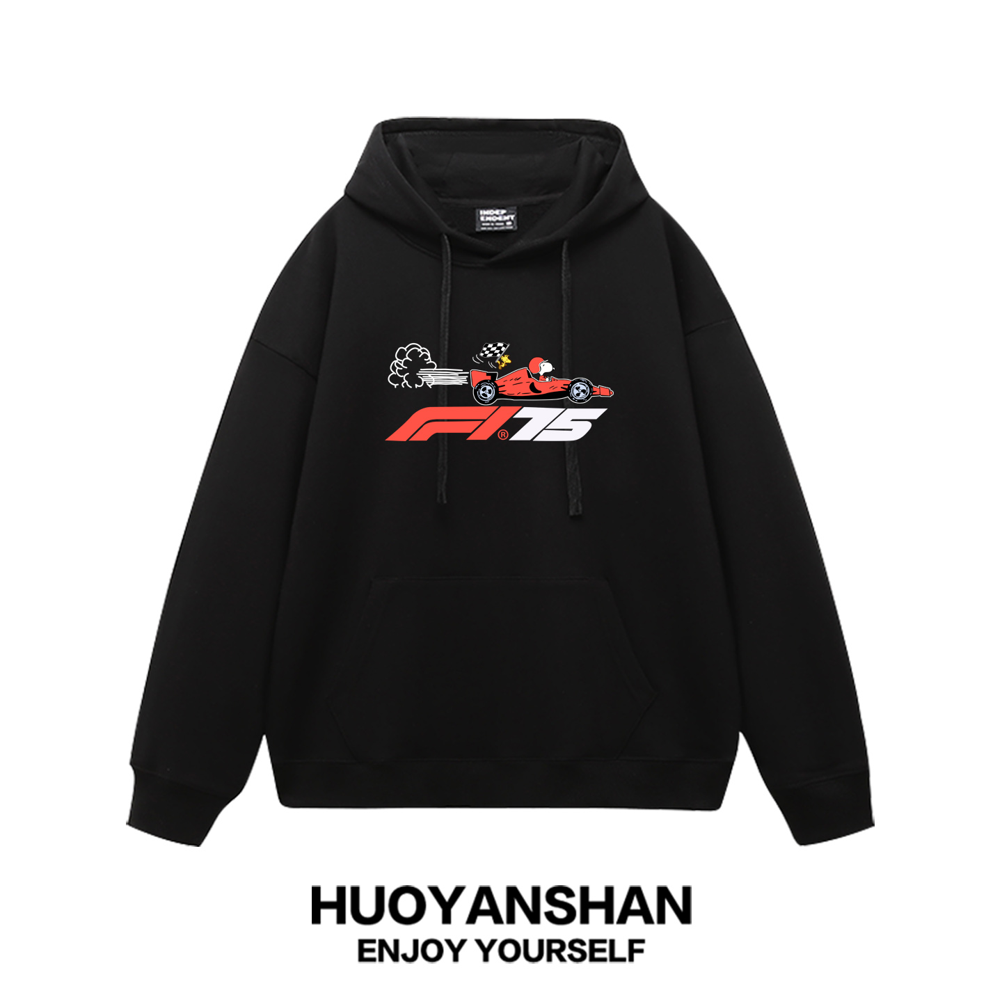 F1联名史努比连帽卫衣男女休闲宽松方程式赛车情侣装秋冬骑行帽衫