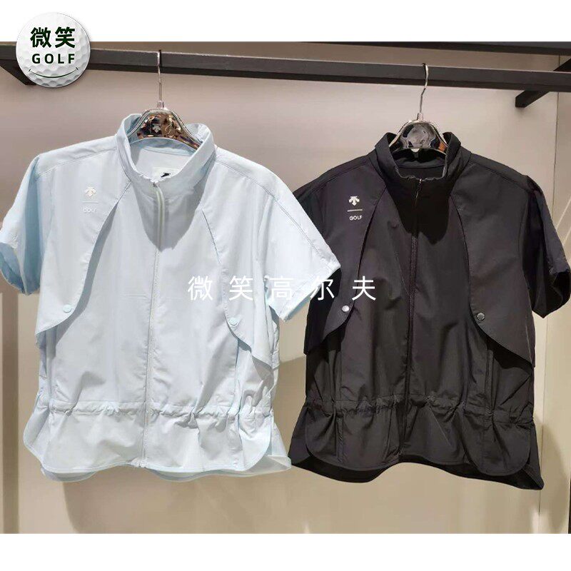高尔夫女士立领收腰运动短袖外套