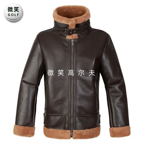 特价2025冬季新款韩国代购高级翻毛皮高尔夫球服男士保暖拉链夹克