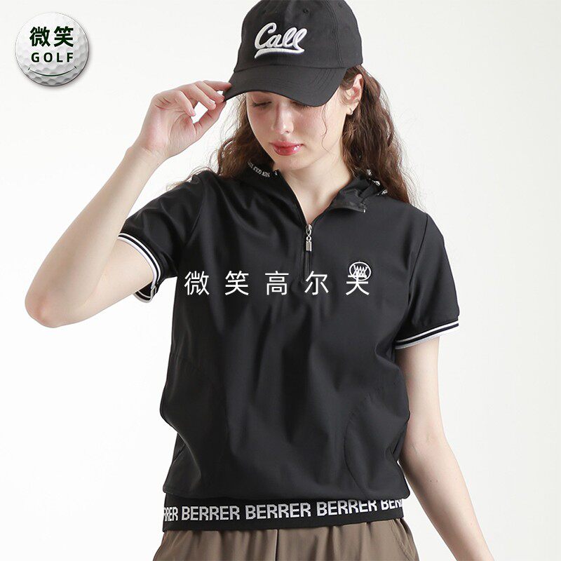 特价2025夏新款韩国代购休闲运动高尔夫球服女士带帽短袖T恤GOLF