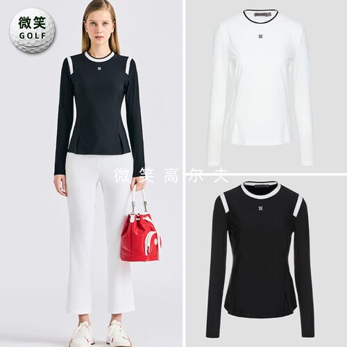 高尔夫女圆领凉感防晒长袖T恤