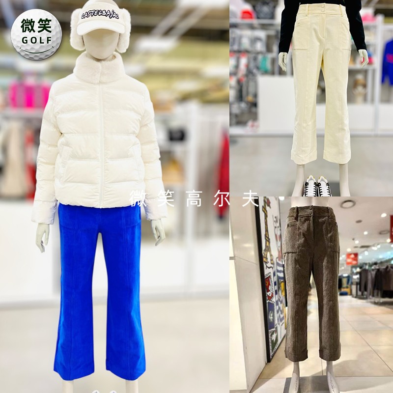 2025冬新款韩国代购CASTELBAJAC灯芯纯色高尔夫球服女士微喇长裤