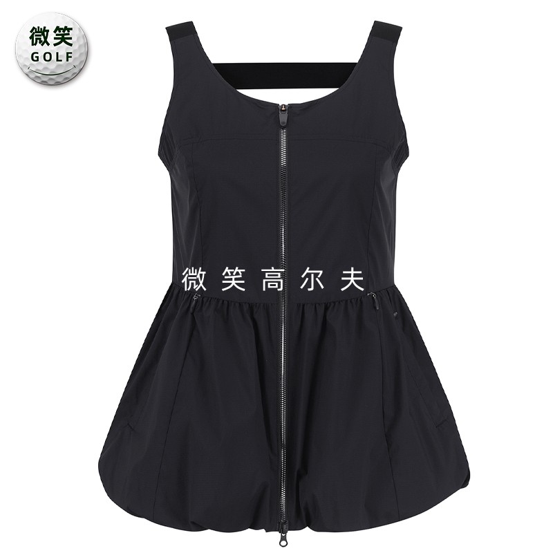 高尔夫女士拉链运动无袖马甲背心
