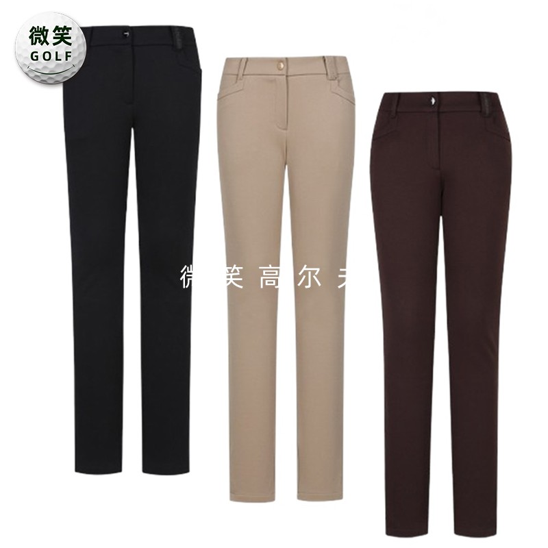 特价2025冬季新款韩国代购RENOMA拉绒修身高尔夫球服女士纯色长裤
