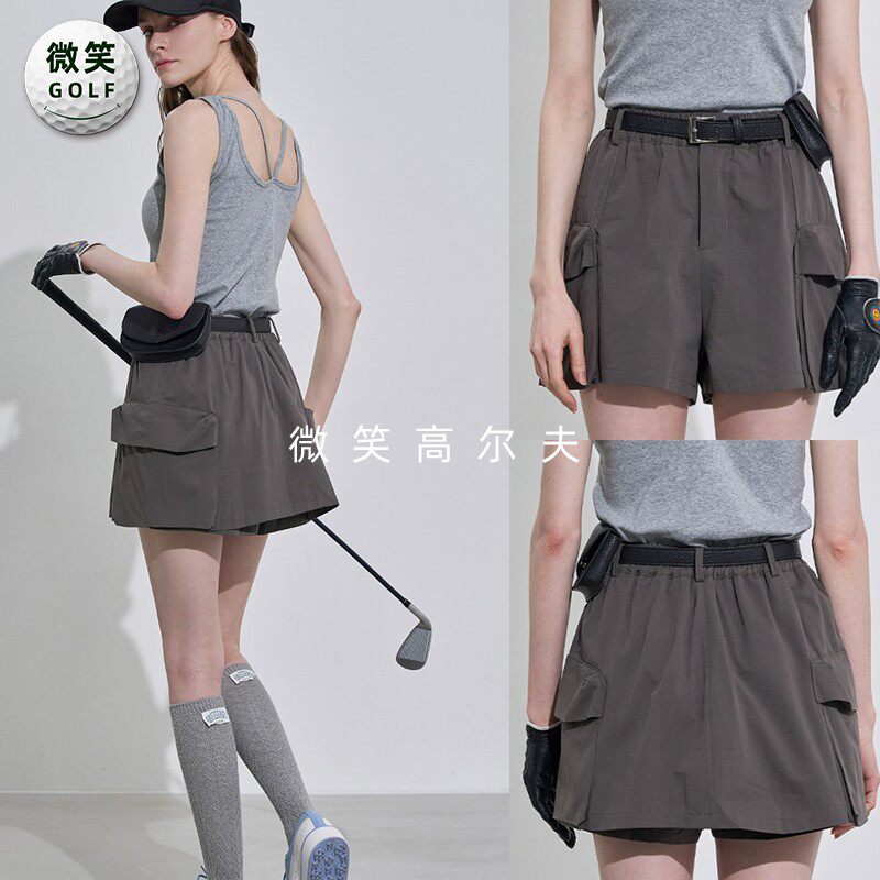 特价2026夏季新款韩国代购休闲显瘦高尔夫球服女士阔腿工装裤短裤