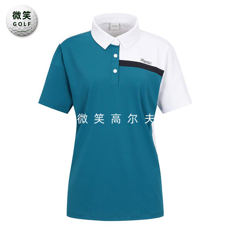 特价2025夏新款韩国代购配色运动舒适高尔夫球服女士短袖T恤GOLF