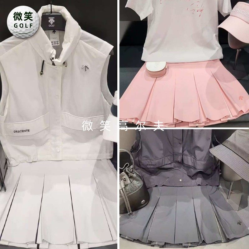 高尔夫女士松紧腰百褶运动短裙子