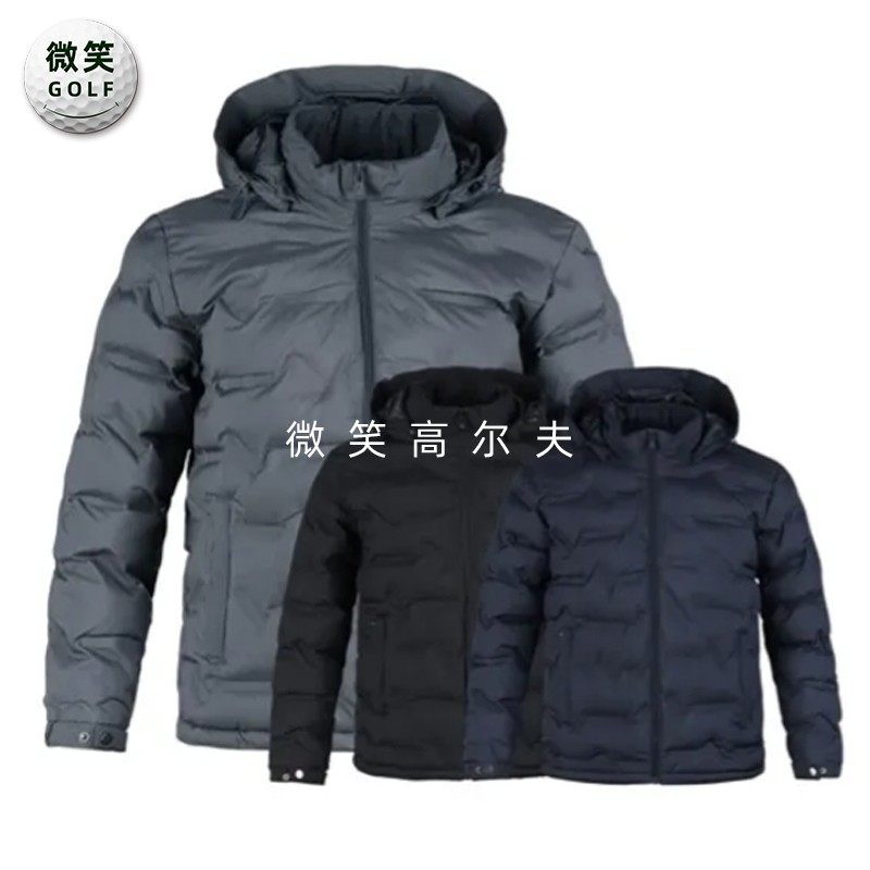 特价2025冬季新款韩国代购压花连帽高尔夫球服男士保暖羽绒服外套