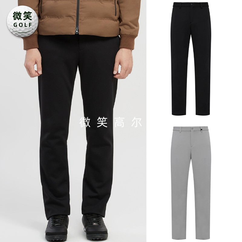 高尔夫男士斜纹抓绒保暖直筒长裤