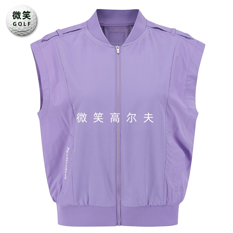 女高尔夫泡泡纱运动无袖马甲背心