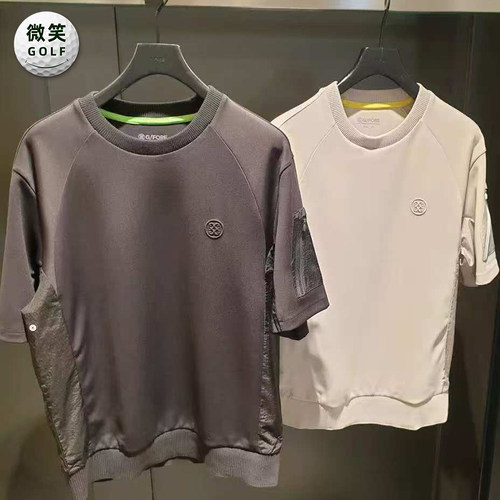 高尔夫男士圆领插肩运动短袖T恤