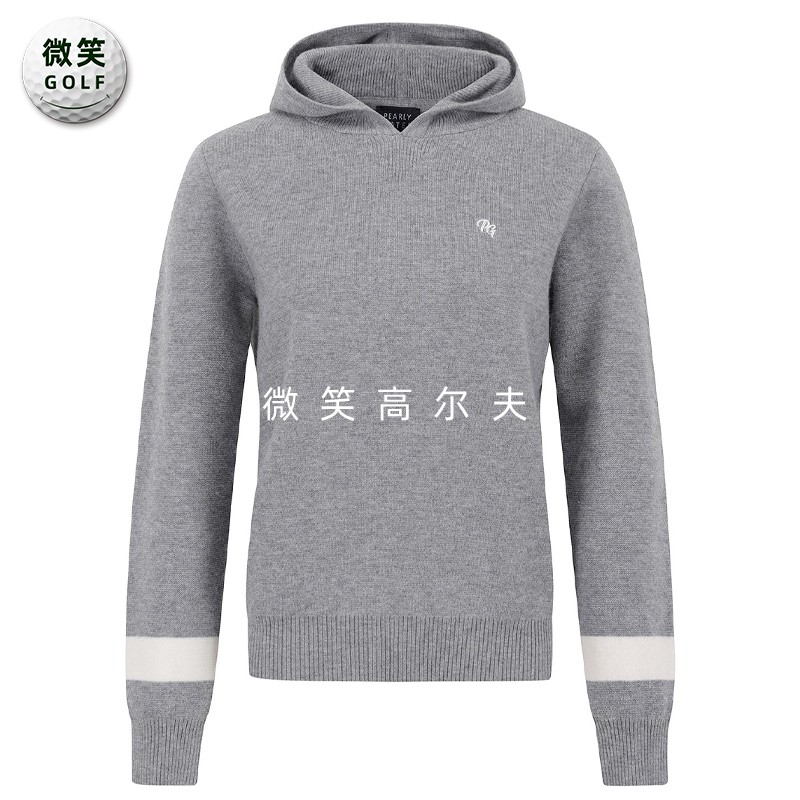 高尔夫女连帽开叉运动羊毛针织衫