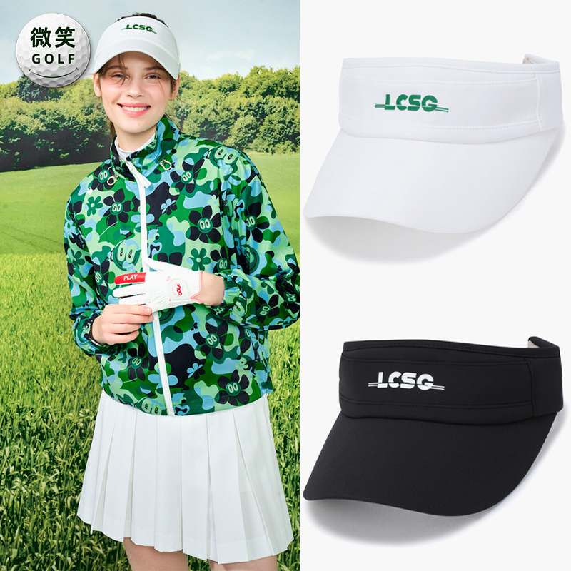 高尔夫球帽字母遮阳运动无顶帽女
