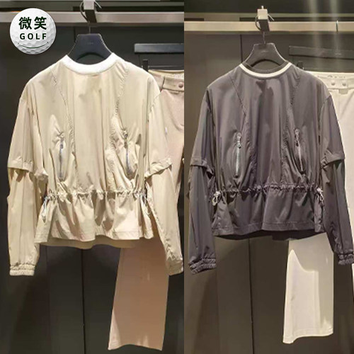 高尔夫女圆领轻质防风收腰夹克