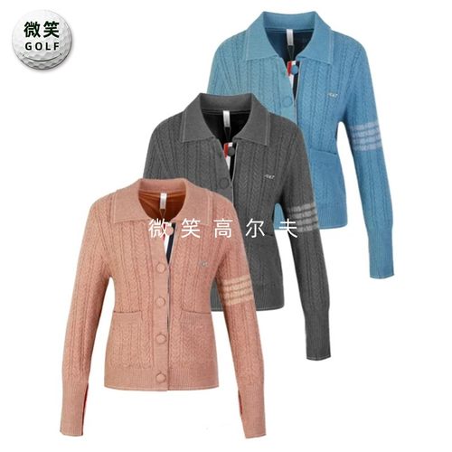 特价2026春季新款韩国代购经典复古高尔夫球服女士针织开衫外套