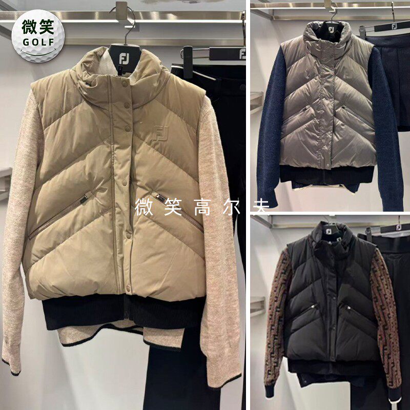 高尔夫女高领保暖羽绒马甲背心