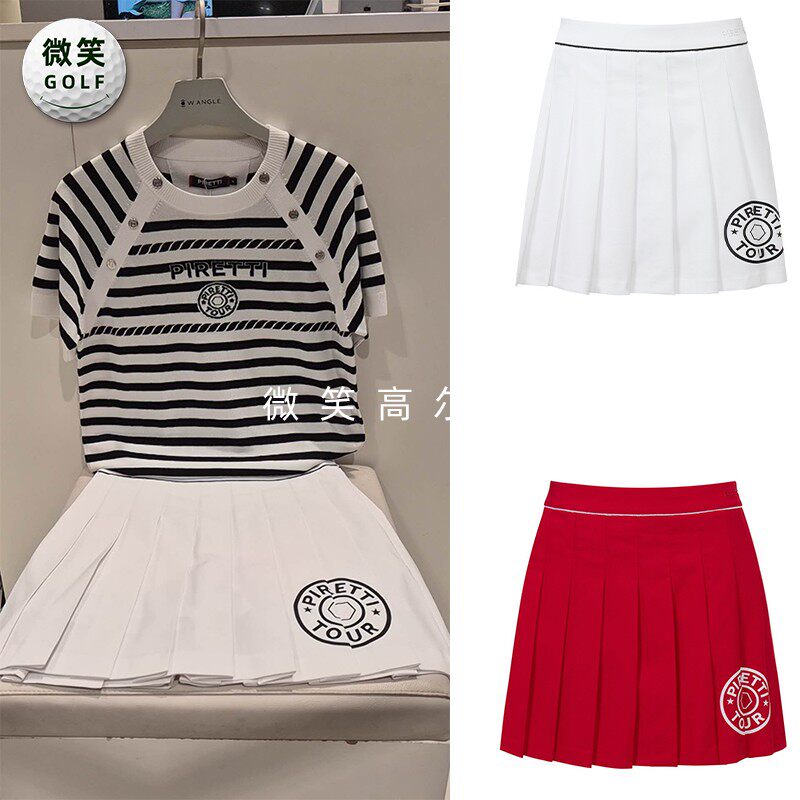 2026夏季新款韩国代购高腰显瘦高尔夫球服女士百褶裙运动半身短裙