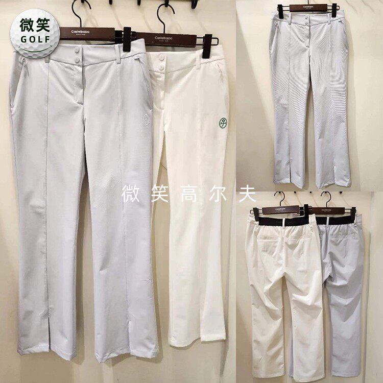 2024夏韩国代购CASTELBAJA*微喇修身高尔夫球服女士运动长裤GOLF