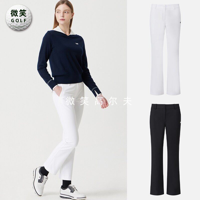 2025秋新韩国代购PXG高尔夫球裤女高腰弹力修身舒适运动微喇长裤