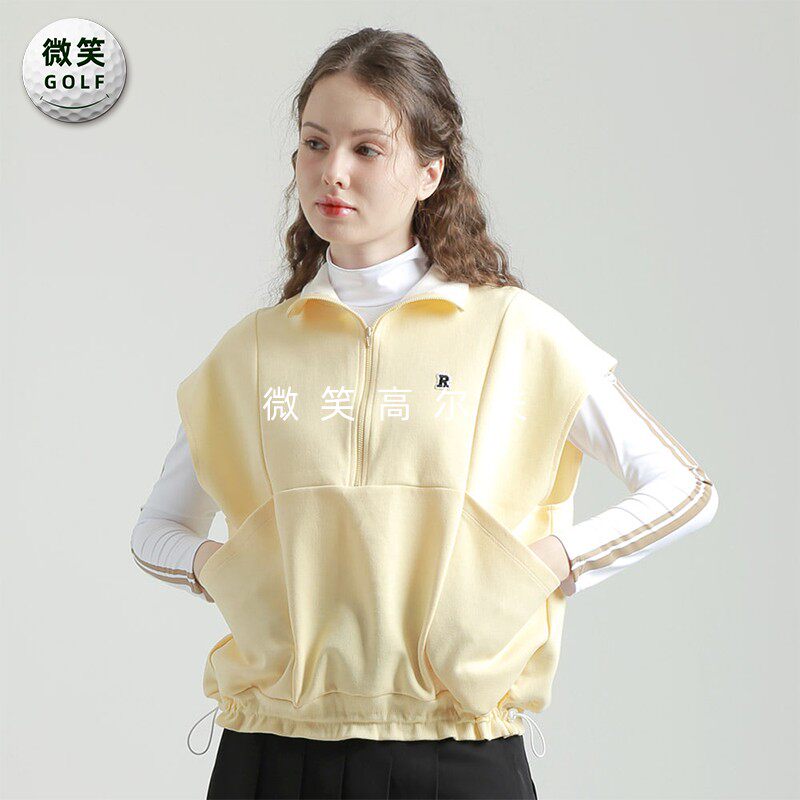 特价2025夏新款韩国代购宽松时尚高尔夫球服女士束带马甲背心GOLF