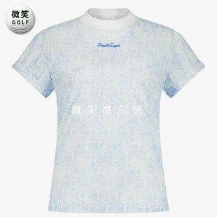 高爾夫女立領圖案涼感彈力運動短袖 T恤 SOUTHCAP 2025夏新韓國代購