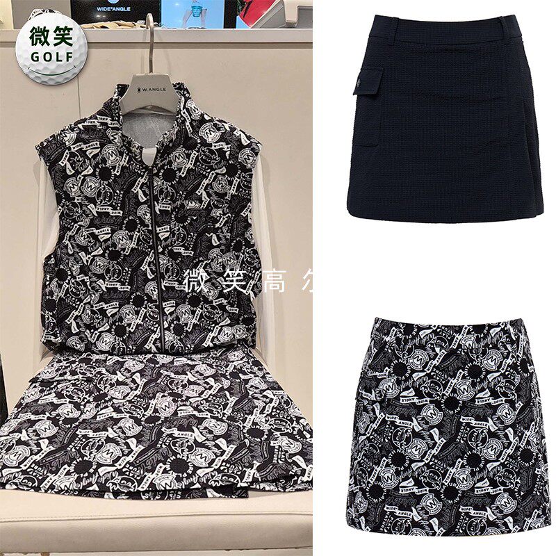2026夏季新款韩国代购WANGLE休闲运动高尔夫服装女士印花半身短裙