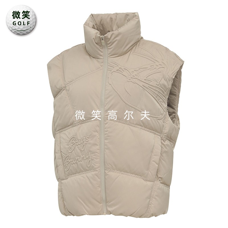 特价2025冬新款韩国代购高领防寒保暖高尔夫球服女士羽绒马甲坎肩