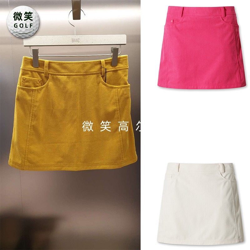 2025冬季新款韩国代购WAAC纯色简约高尔夫球服女士高腰半身短裙