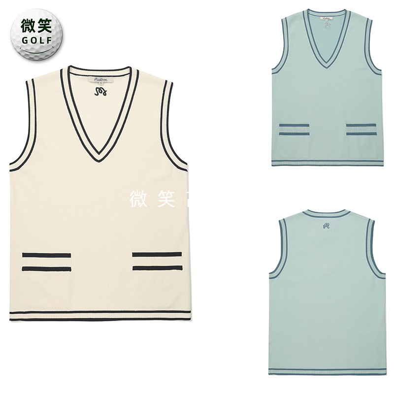 2026春季新款韩国代购MALBON百搭V领高尔夫服装女士针织马甲背心