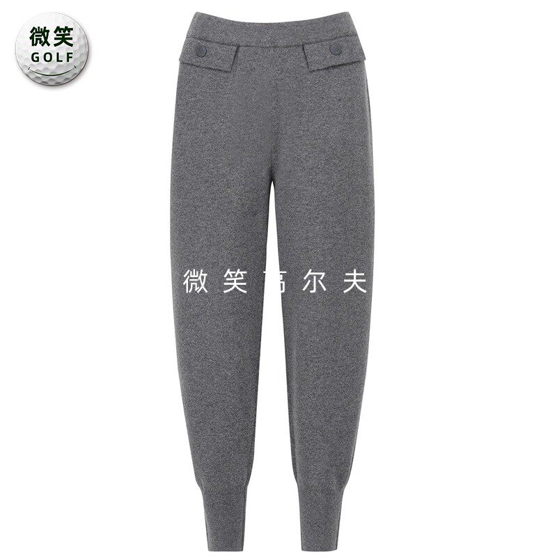 2025冬新韩国代购ST ANDREWS高尔夫女松紧腰收腿羊绒运动羊毛长裤