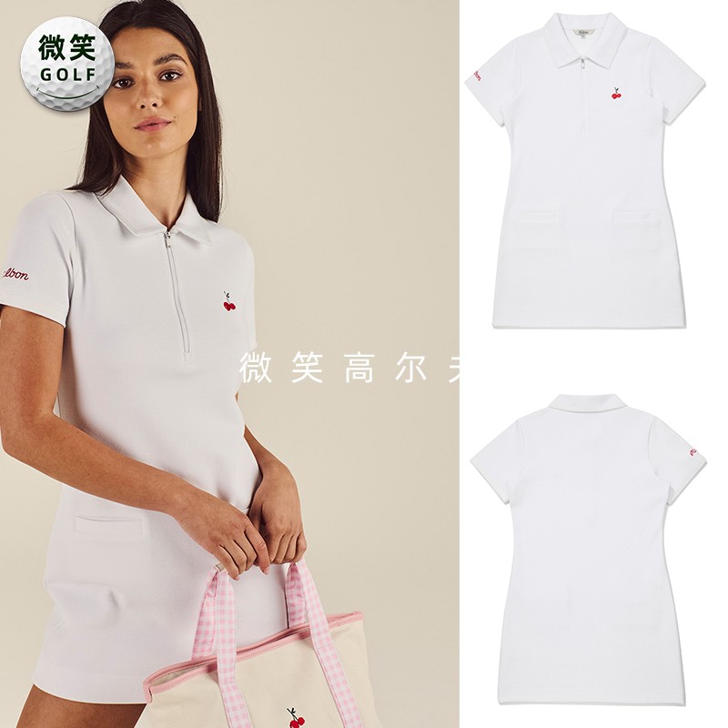 2026夏款韩国代购MALBON时尚运动高尔夫服装女士POLO裙短裙连衣裙