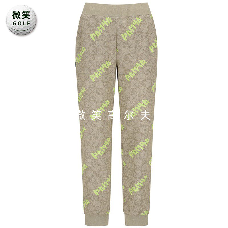 2026春新韩国代购PEARLYGATES高尔夫女士松紧腰字母收腿运动长裤
