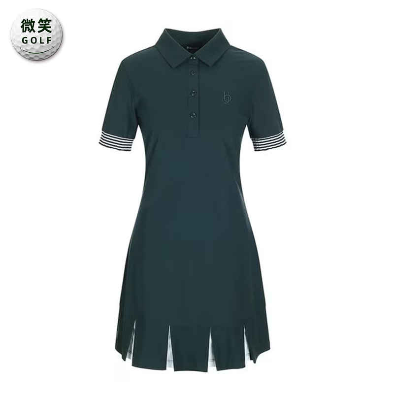 特价2025夏季新款韩国代购下摆褶皱高尔夫球服女士短袖连衣裙GOLF