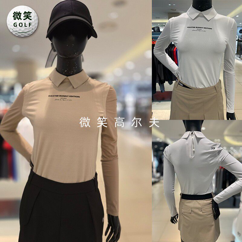 2025春款韩国代购MASTER PG冷感后拉链高尔夫球服女士长袖T恤GOLF