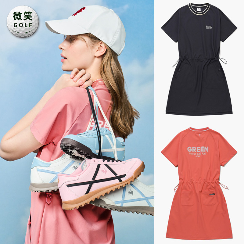 高尔夫女圆领收腰运动短袖连衣裙
