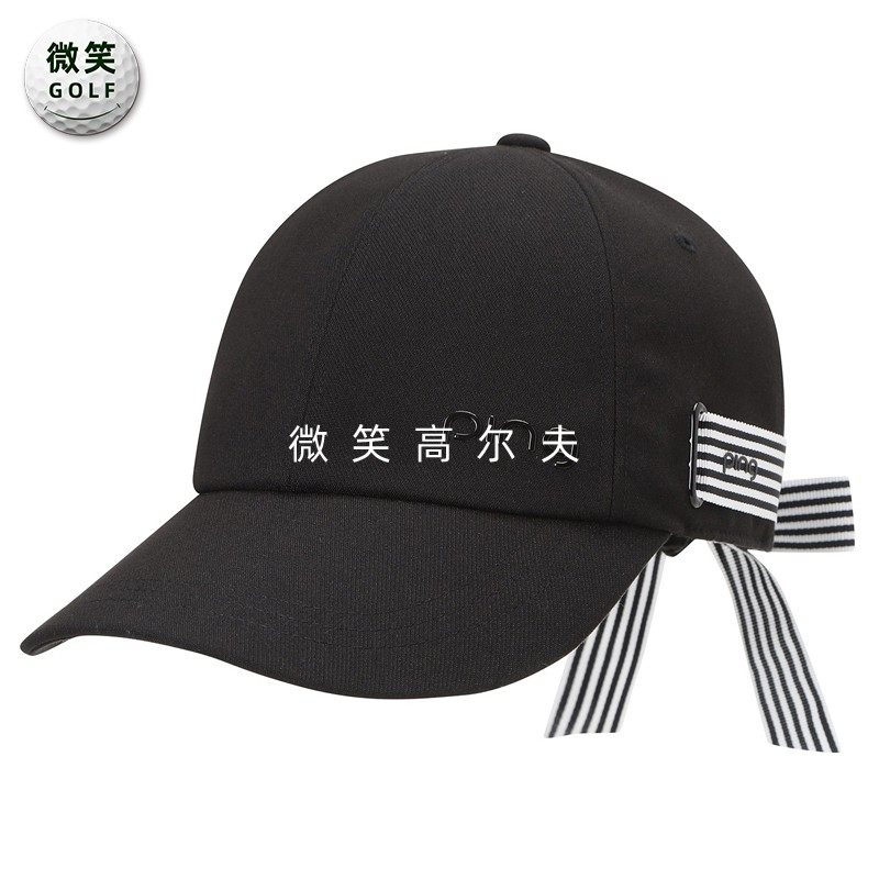 2025秋新品韩国代购PING高尔夫球帽女士条纹蝴蝶结遮阳运动棒球帽