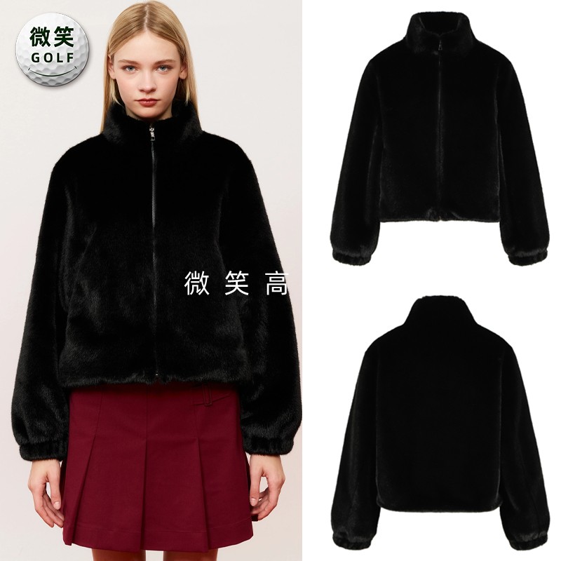 高尔夫女立领时尚环保皮草外套